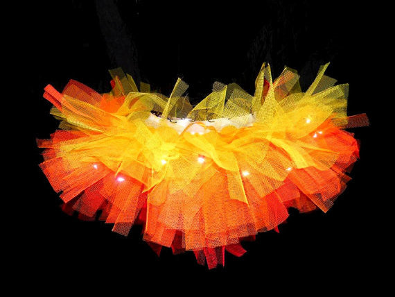 Girls Light Up Fire Tutu