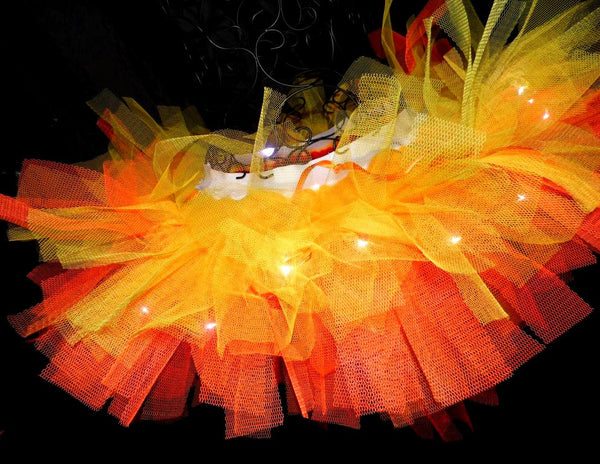 Girls Light Up Fire Tutu