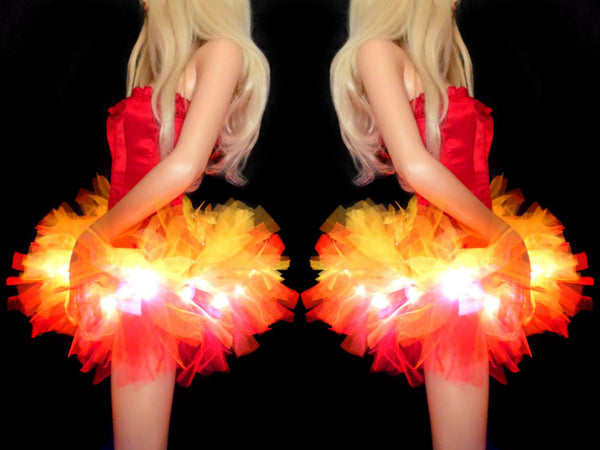 Girls Light Up Fire Tutu